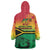 Hapi 45th Indipendens Dei Vanuatu Wearable Blanket Hoodie Yumi 1980 with Vanuatuan Beach Landscape