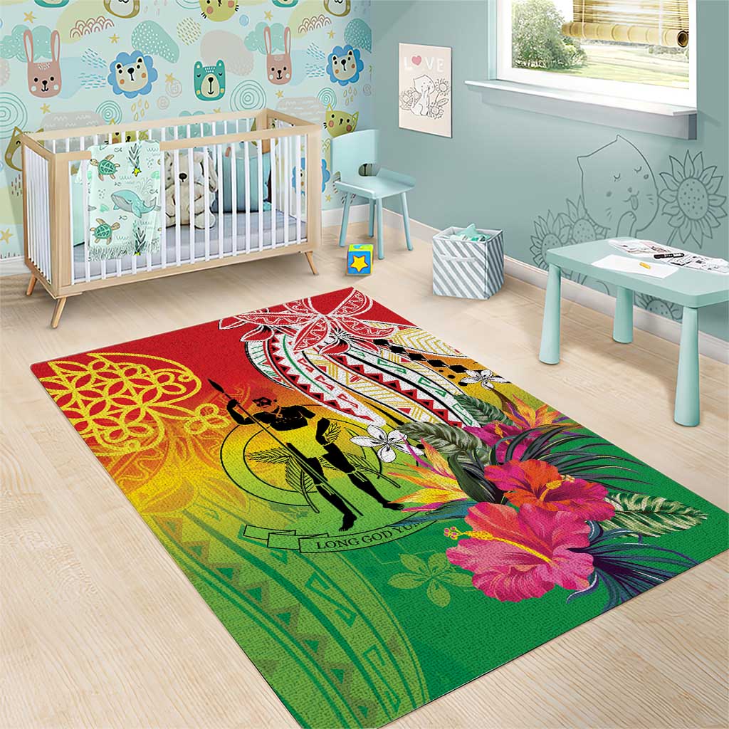 Vanuatu 45th Anniversary Area Rug Polynesian with Sand Drawing Pattern