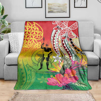 Vanuatu 45th Anniversary Blanket Polynesian with Sand Drawing Pattern