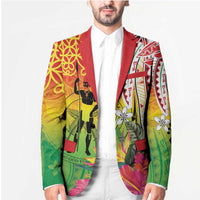 Vanuatu 45th Anniversary Blazer Polynesian with Sand Drawing Pattern - Polynesian Pride