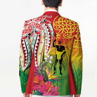 Vanuatu 45th Anniversary Blazer Polynesian with Sand Drawing Pattern - Polynesian Pride