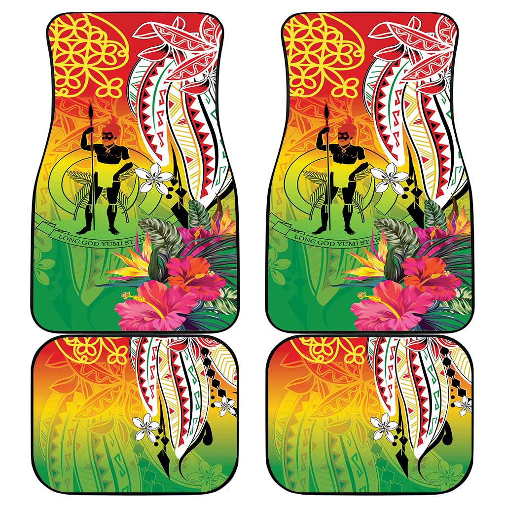 Vanuatu 45th Anniversary Car Mats Polynesian with Sand Drawing Pattern