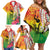Vanuatu 45th Anniversary Family Matching Off Shoulder Short Dress and Hawaiian Shirt Polynesian with Sand Drawing Pattern