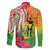 Vanuatu 45th Anniversary Family Matching Short Sleeve Bodycon Dress and Hawaiian Shirt Polynesian with Sand Drawing Pattern