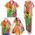 Vanuatu 45th Anniversary Family Matching Tank Maxi Dress and Hawaiian Shirt Polynesian with Sand Drawing Pattern