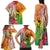Vanuatu 45th Anniversary Family Matching Tank Maxi Dress and Hawaiian Shirt Polynesian with Sand Drawing Pattern