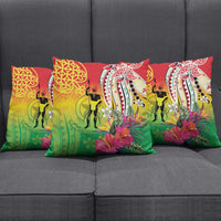 Vanuatu 45th Anniversary Pillow Cover Polynesian with Sand Drawing Pattern - Polynesian Pride