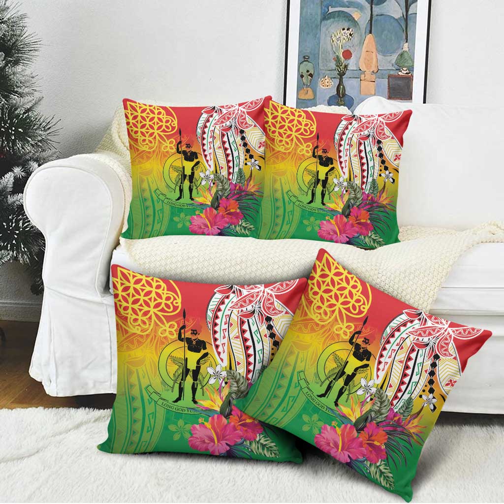 Vanuatu 45th Anniversary Pillow Cover Polynesian with Sand Drawing Pattern - Polynesian Pride