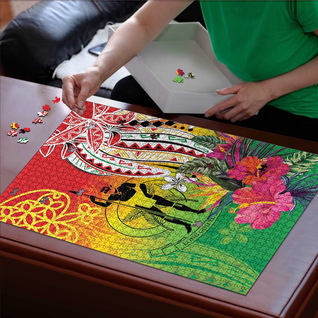 Vanuatu 45th Anniversary Puzzle Polynesian with Sand Drawing Pattern - Polynesian Pride