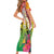 Vanuatu 45th Anniversary Short Sleeve Bodycon Dress Polynesian with Sand Drawing Pattern