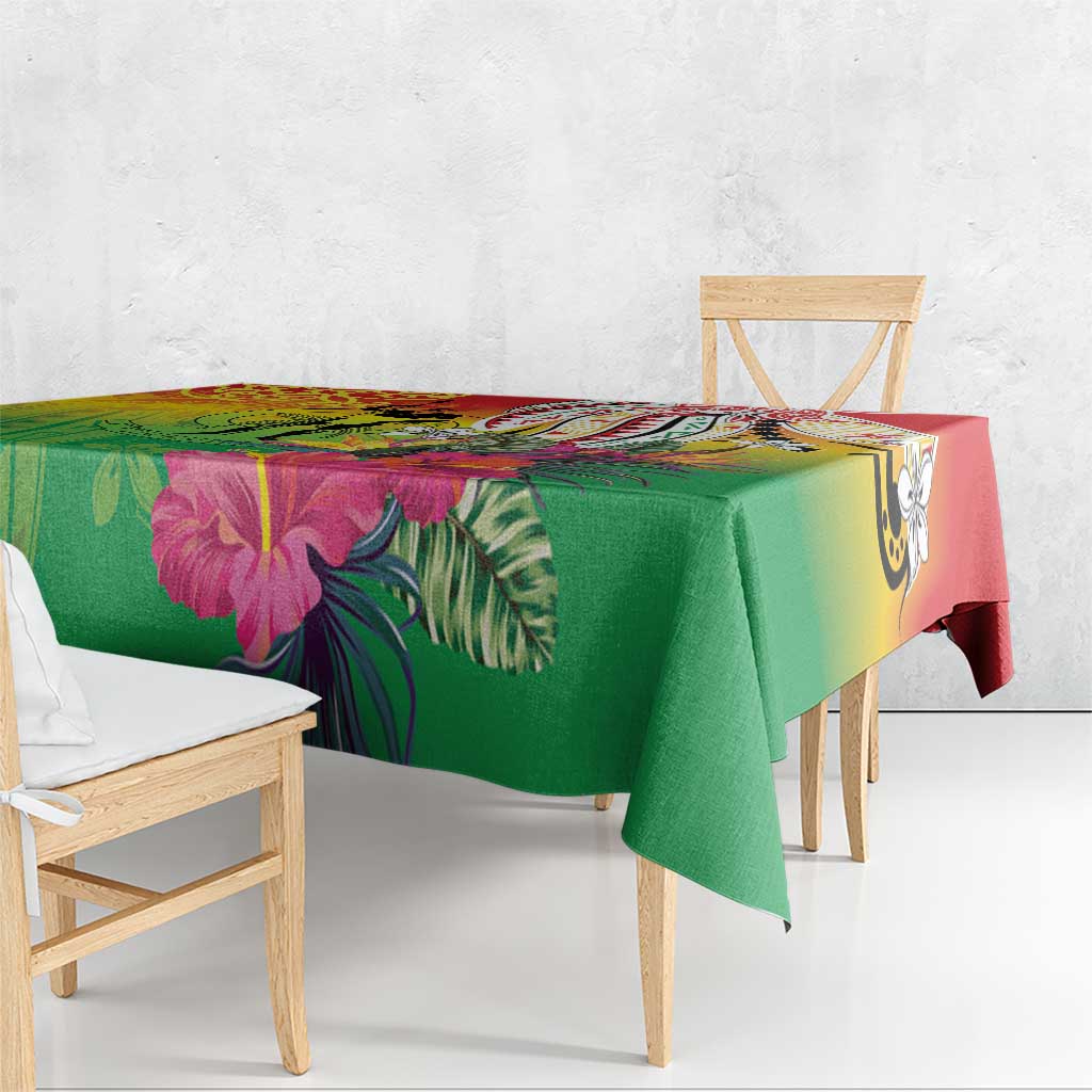 Vanuatu 45th Anniversary Tablecloth Polynesian with Sand Drawing Pattern