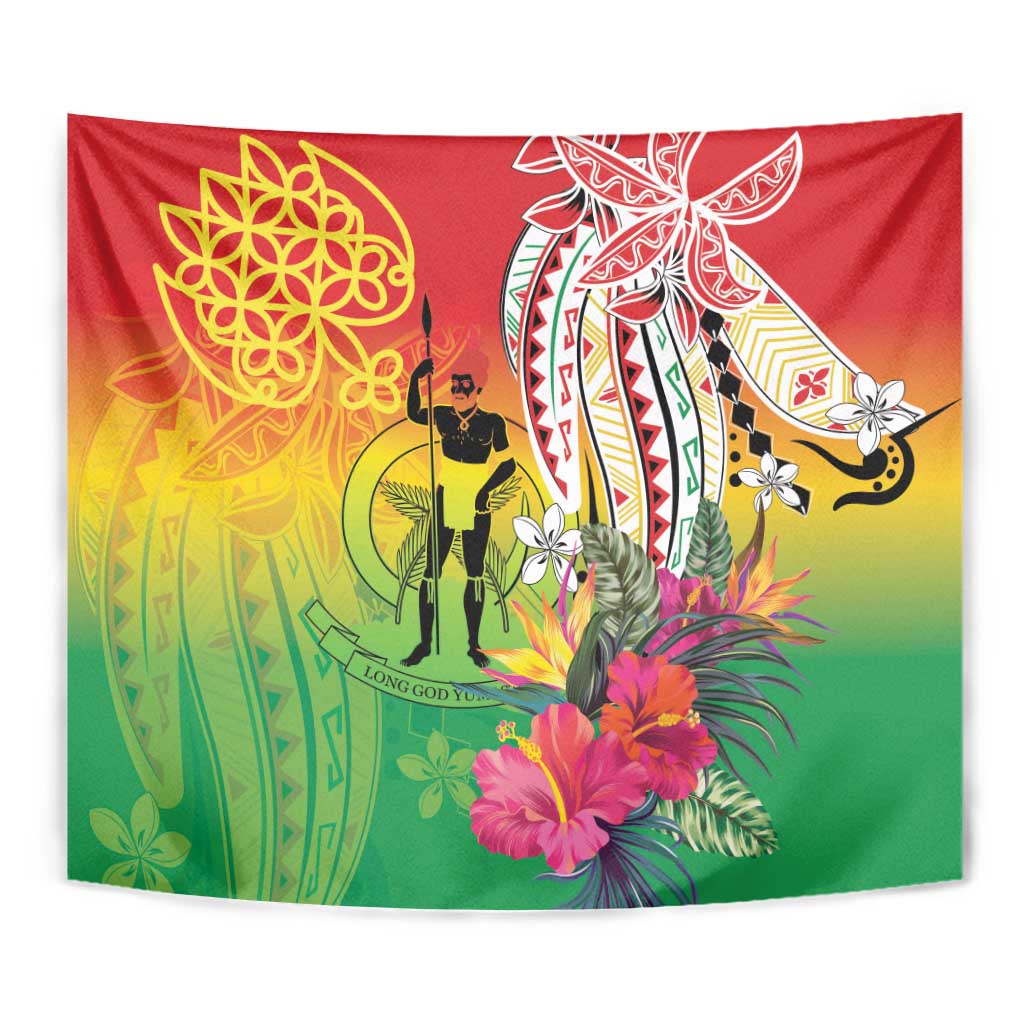 Vanuatu 45th Anniversary Tapestry Polynesian with Sand Drawing Pattern