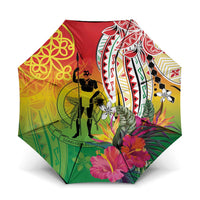 Vanuatu 45th Anniversary Umbrella Polynesian with Sand Drawing Pattern - Polynesian Pride