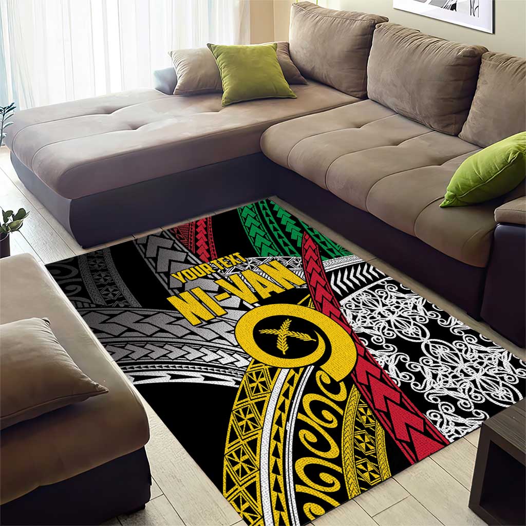 Vanuatu Proud to be Ni-van Personalised Area Rug with Mutis En Atan Patterns