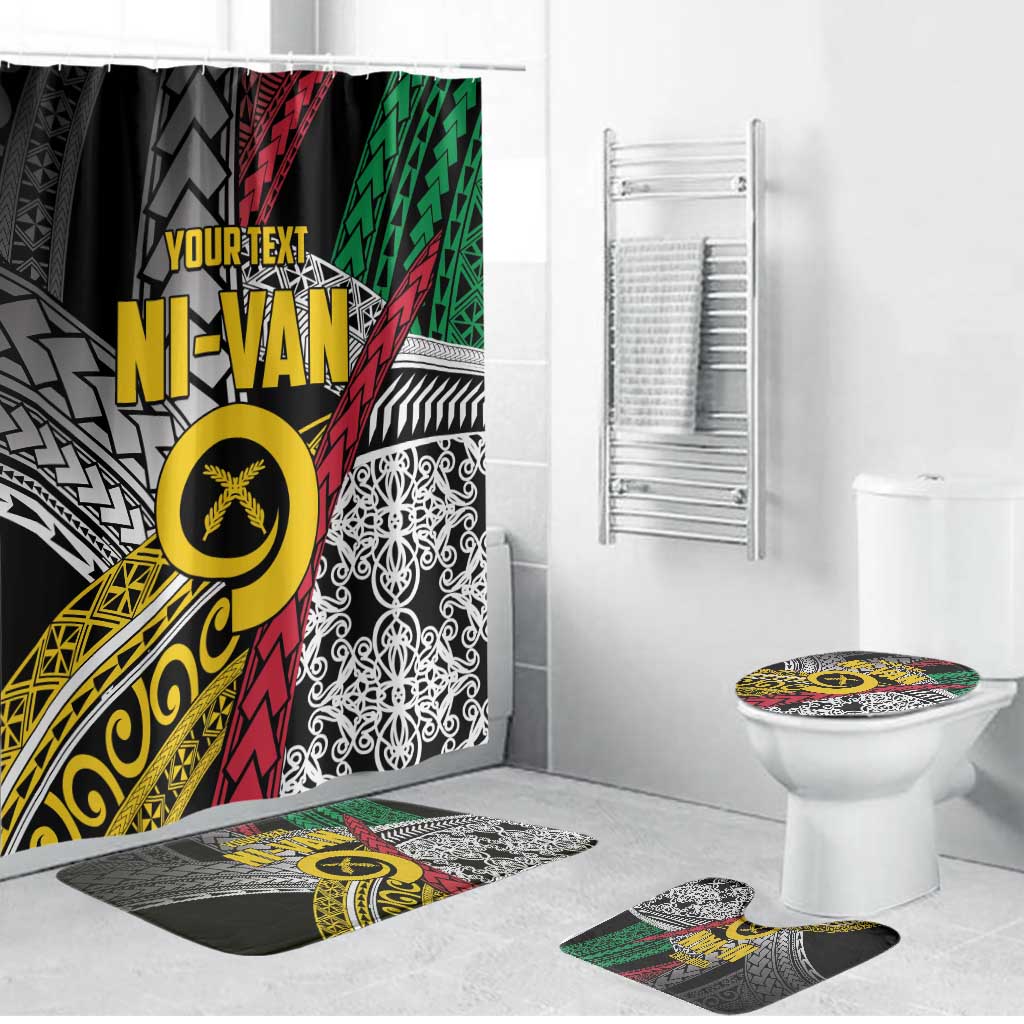 Vanuatu Proud to be Ni-van Personalised Bathroom Set with Mutis En Atan Patterns - Polynesian Pride
