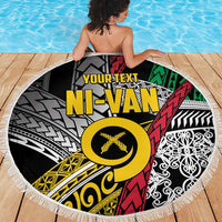 Vanuatu Proud to be Ni-van Personalised Beach Blanket with Mutis En Atan Patterns