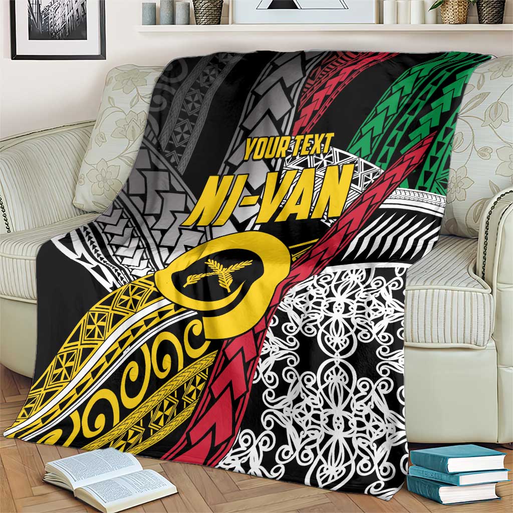 Vanuatu Proud to be Ni-van Personalised Blanket with Mutis En Atan Patterns