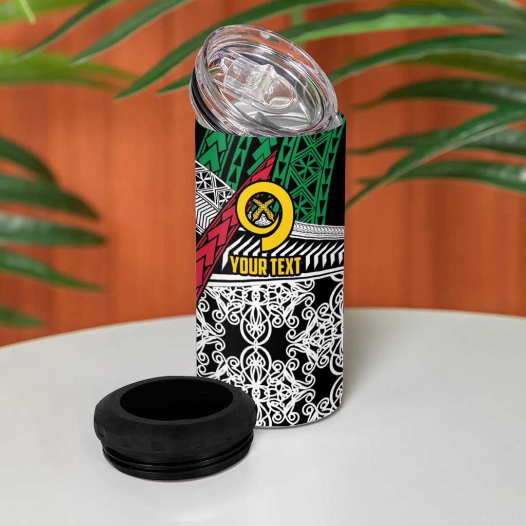 Vanuatu Proud to be Ni-van Personalised 4 in 1 Can Cooler Tumbler with Mutis En Atan Patterns