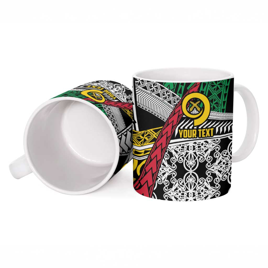 Vanuatu Proud to be Ni-van Personalised Ceramic Mug with Mutis En Atan Patterns - Polynesian Pride