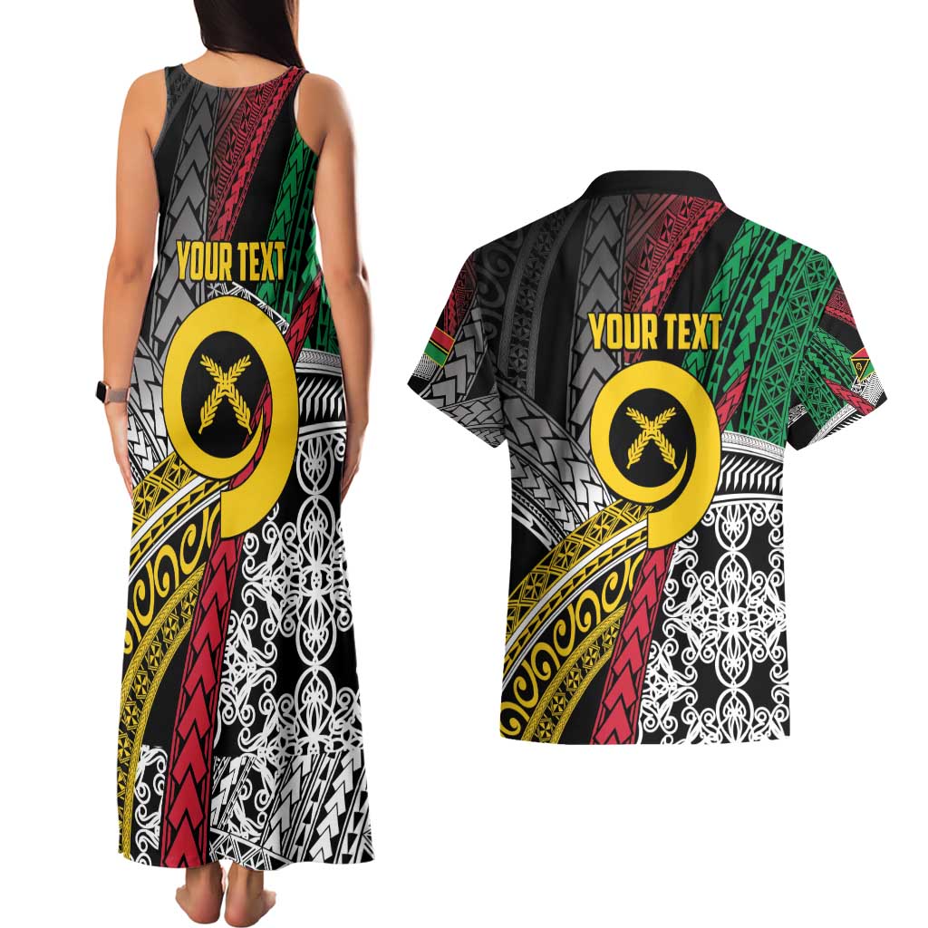 Vanuatu Proud to be Ni-van Personalised Couples Matching Tank Maxi Dress and Hawaiian Shirt with Mutis En Atan Patterns LT9 - Polynesian Pride