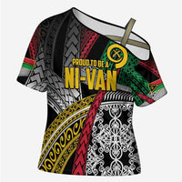 Vanuatu Proud to be Ni-van Personalised Cross Shoulder Shirt with Mutis En Atan Patterns - Polynesian Pride