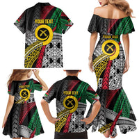 Vanuatu Proud to be Ni-van Personalised Family Matching Mermaid Dress and Hawaiian Shirt with Mutis En Atan Patterns LT9 - Polynesian Pride