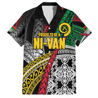 Vanuatu Proud to be Ni-van Personalised Family Matching Off The Shoulder Long Sleeve Dress and Hawaiian Shirt with Mutis En Atan Patterns LT9 Dad's Shirt - Short Sleeve Black - Polynesian Pride
