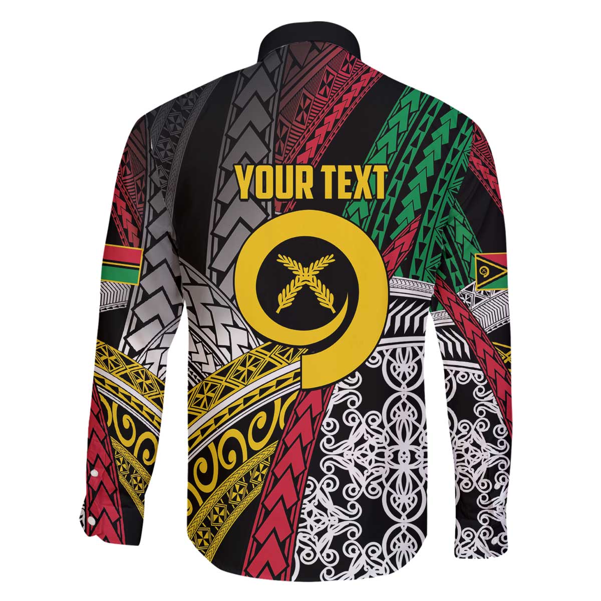 Vanuatu Proud to be Ni-van Personalised Family Matching Off The Shoulder Long Sleeve Dress and Hawaiian Shirt with Mutis En Atan Patterns LT9 - Polynesian Pride