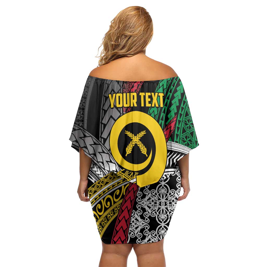Vanuatu Proud to be Ni-van Personalised Family Matching Off Shoulder Short Dress and Hawaiian Shirt with Mutis En Atan Patterns LT9 - Polynesian Pride
