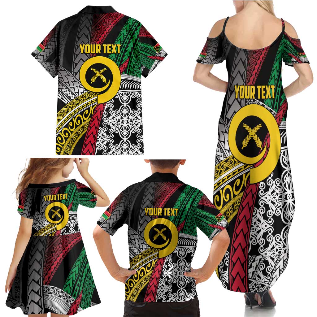 Vanuatu Proud to be Ni-van Personalised Family Matching Summer Maxi Dress and Hawaiian Shirt with Mutis En Atan Patterns