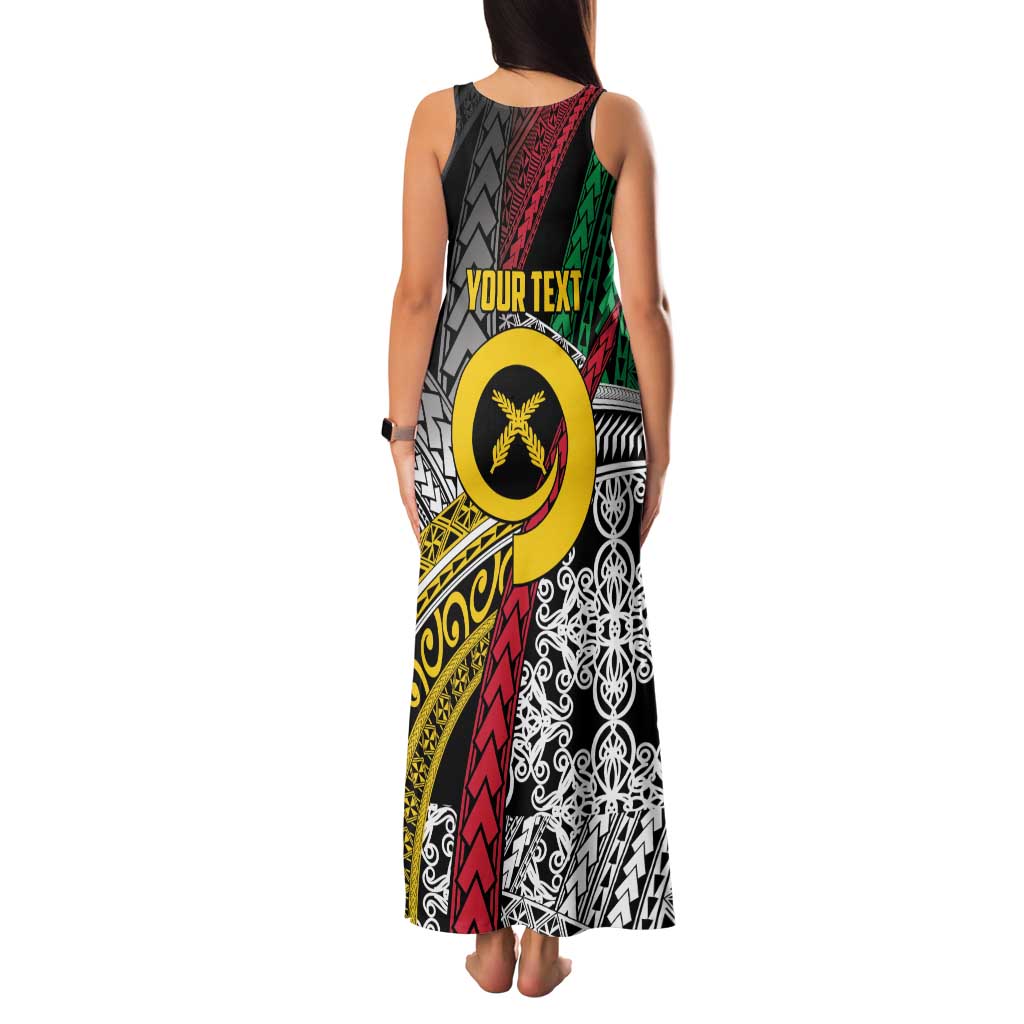 Vanuatu Proud to be Ni-van Personalised Family Matching Tank Maxi Dress and Hawaiian Shirt with Mutis En Atan Patterns