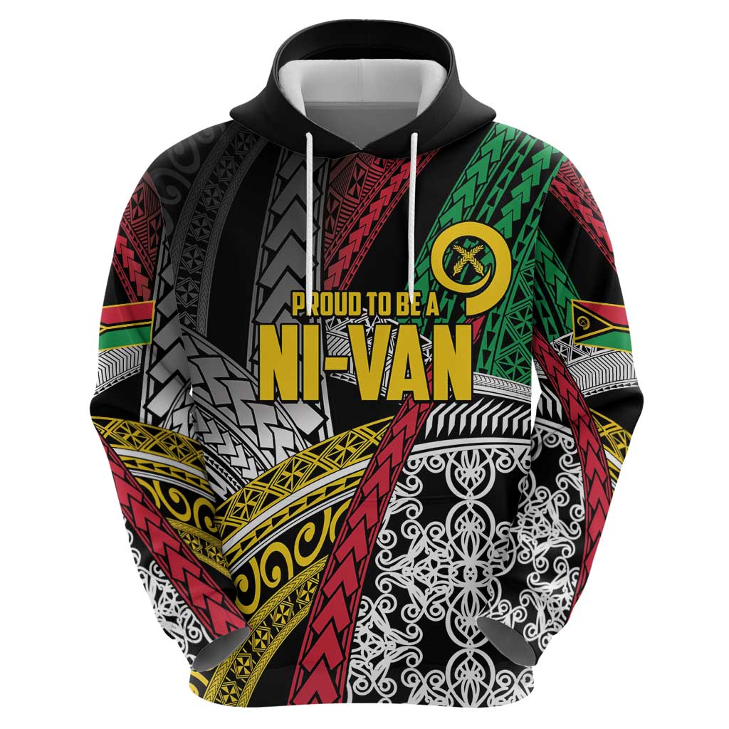 Vanuatu Proud to be Ni-van Personalised Hoodie with Mutis En Atan Patterns