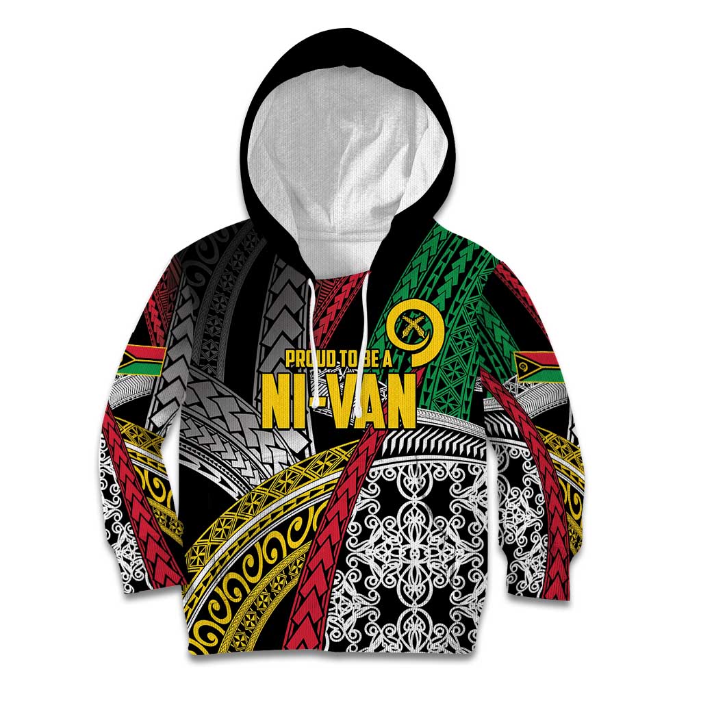 Vanuatu Proud to be Ni-van Personalised Kid Hoodie with Mutis En Atan Patterns