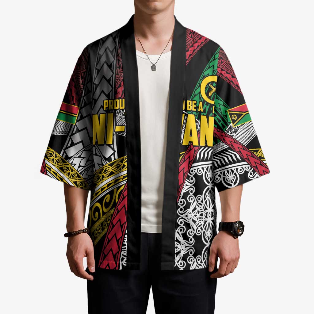 Vanuatu Proud to be Ni-van Personalised Kimono with Mutis En Atan Patterns - Polynesian Pride