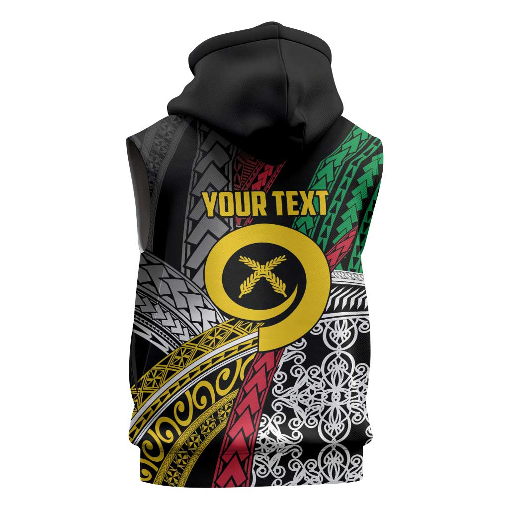 Vanuatu Proud to be Ni-van Personalised Sleeveless Hoodie with Mutis En Atan Patterns - Polynesian Pride