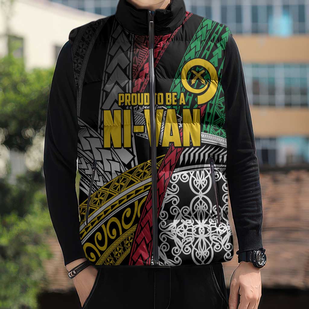 Vanuatu Proud to be Ni-van Personalised Sleeveless Puffer Jacket with Mutis En Atan Patterns - Polynesian Pride