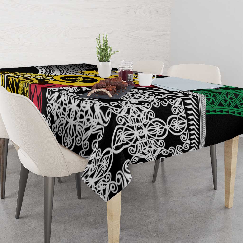 Vanuatu Proud to be Ni-van Personalised Tablecloth with Mutis En Atan Patterns