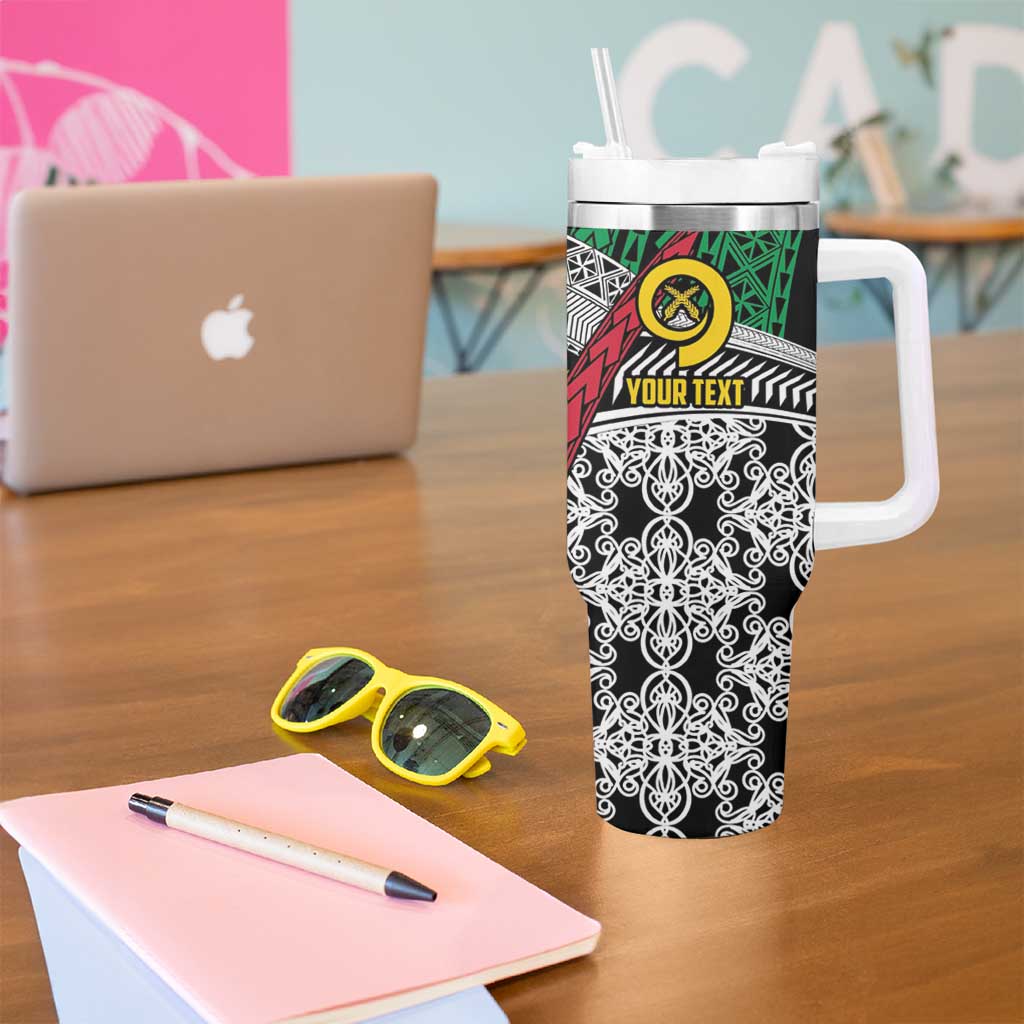 Vanuatu Proud to be Ni-van Personalised Tumbler With Handle with Mutis En Atan Patterns