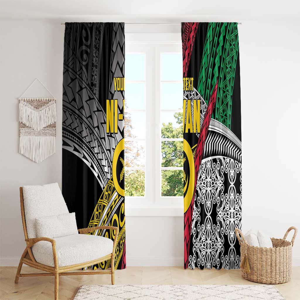 Vanuatu Proud to be Ni-van Personalised Window Curtain with Mutis En Atan Patterns