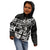 Fiji Islands Kid Hoodie Coat of Arms Fijian Flower Polynesian Pattern - Black LT9 - Polynesian Pride