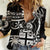 Fiji Islands Women Casual Shirt Coat of Arms Fijian Flower Polynesian Pattern - Black LT9 Female Black - Polynesian Pride
