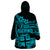 Fiji Islands Wearable Blanket Hoodie Coat of Arms Fijian Flower Polynesian Pattern - Aqua LT9 - Polynesian Pride