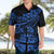 Fiji Islands Hawaiian Shirt Coat of Arms Fijian Flower Polynesian Pattern - Blue LT9 - Polynesian Pride