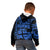 Fiji Islands Kid Hoodie Coat of Arms Fijian Flower Polynesian Pattern - Blue LT9 - Polynesian Pride