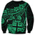 Fiji Islands Sweatshirt Coat of Arms Fijian Flower Polynesian Pattern - Green LT9 Unisex Green - Polynesian Pride