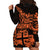 Fiji Islands Hoodie Dress Coat of Arms Fijian Flower Polynesian Pattern - Orange LT9 - Polynesian Pride