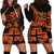 Fiji Islands Hoodie Dress Coat of Arms Fijian Flower Polynesian Pattern - Orange LT9 - Polynesian Pride