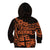 Fiji Islands Kid Hoodie Coat of Arms Fijian Flower Polynesian Pattern - Orange LT9 - Polynesian Pride