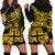 Fiji Islands Hoodie Dress Coat of Arms Fijian Flower Polynesian Pattern - Yellow LT9 - Polynesian Pride