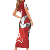 Custom Tonga Rugby Family Matching Short Sleeve Bodycon Dress and Hawaiian Shirt Mate Maa Kupesi Style LT9 - Polynesian Pride